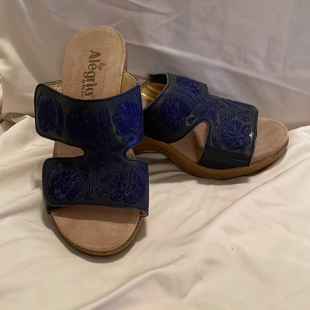 Alegria Blue Mules Comfortable Clogs